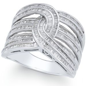 Diamond Baguette lnterwoven Statement Ring